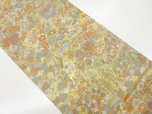 草花尽くしに古民家模様織出し全通袋帯